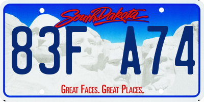 SD license plate 83FA74
