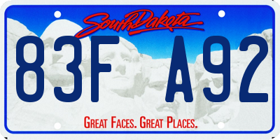 SD license plate 83FA92
