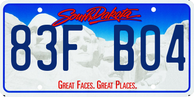 SD license plate 83FB04