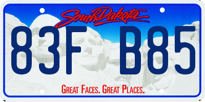 SD license plate 83FB85
