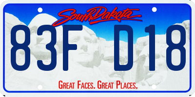 SD license plate 83FD18