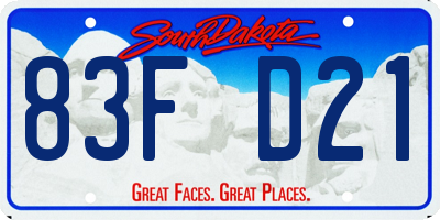 SD license plate 83FD21