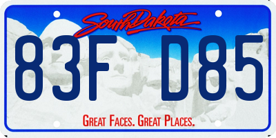 SD license plate 83FD85