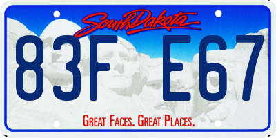 SD license plate 83FE67