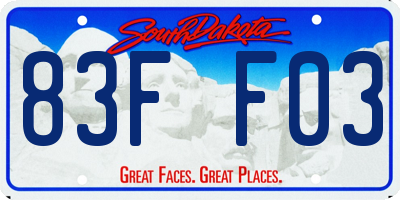 SD license plate 83FF03