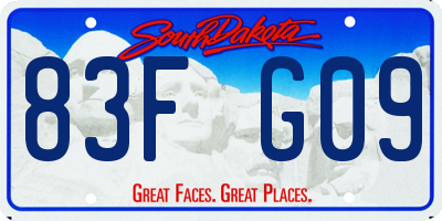 SD license plate 83FG09