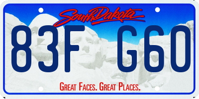 SD license plate 83FG60