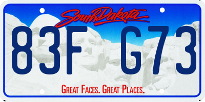 SD license plate 83FG73