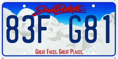 SD license plate 83FG81
