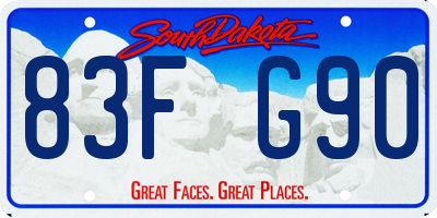 SD license plate 83FG90