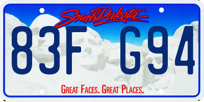 SD license plate 83FG94