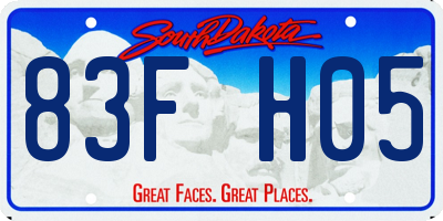 SD license plate 83FH05