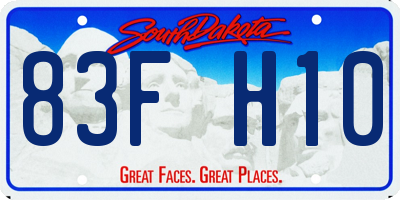 SD license plate 83FH10