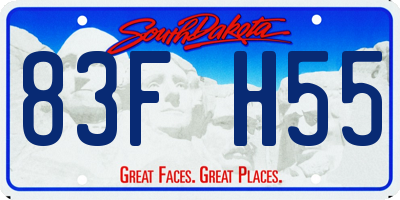 SD license plate 83FH55