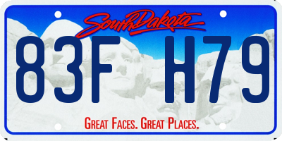 SD license plate 83FH79