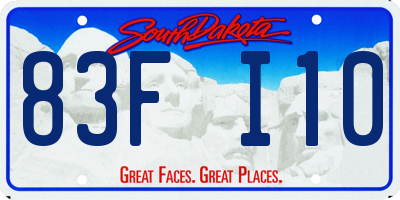 SD license plate 83FI10