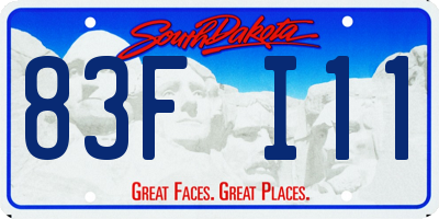 SD license plate 83FI11