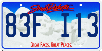 SD license plate 83FI13