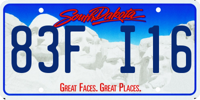 SD license plate 83FI16