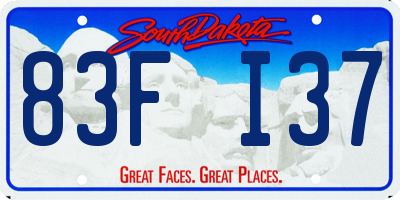SD license plate 83FI37