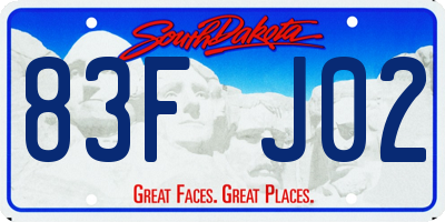 SD license plate 83FJ02
