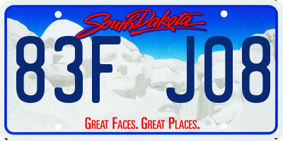 SD license plate 83FJ08