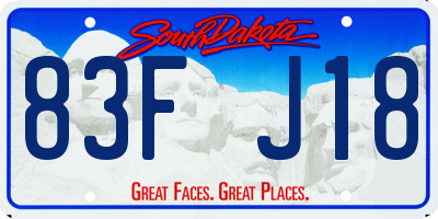 SD license plate 83FJ18