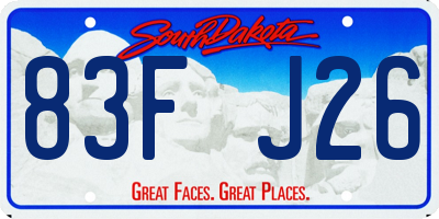 SD license plate 83FJ26