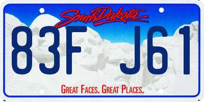 SD license plate 83FJ61
