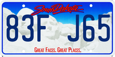 SD license plate 83FJ65