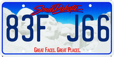 SD license plate 83FJ66