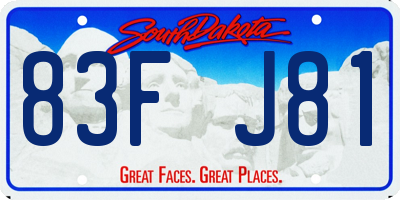 SD license plate 83FJ81