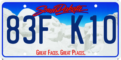 SD license plate 83FK10