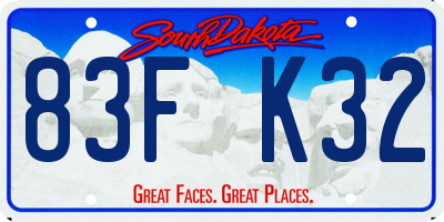 SD license plate 83FK32