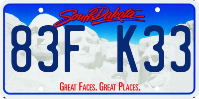 SD license plate 83FK33