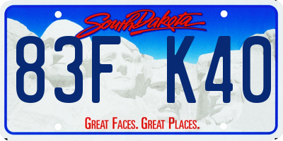 SD license plate 83FK40