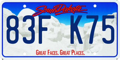 SD license plate 83FK75