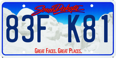 SD license plate 83FK81