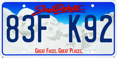 SD license plate 83FK92