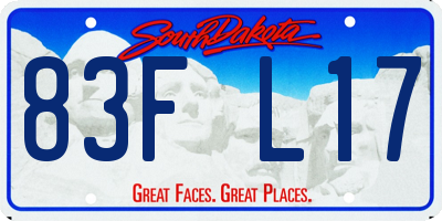 SD license plate 83FL17