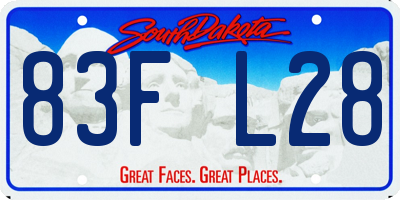SD license plate 83FL28