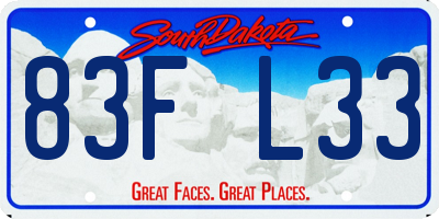 SD license plate 83FL33