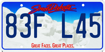 SD license plate 83FL45