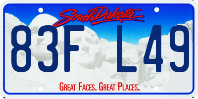 SD license plate 83FL49