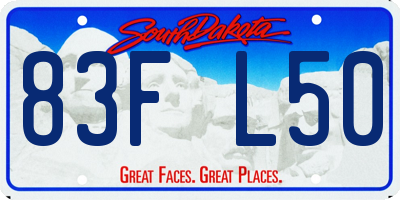 SD license plate 83FL50