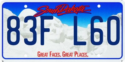 SD license plate 83FL60