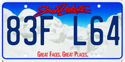 SD license plate 83FL64