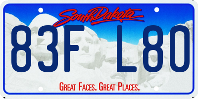SD license plate 83FL80