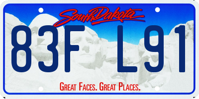 SD license plate 83FL91