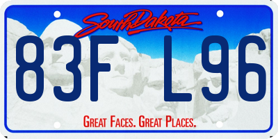 SD license plate 83FL96